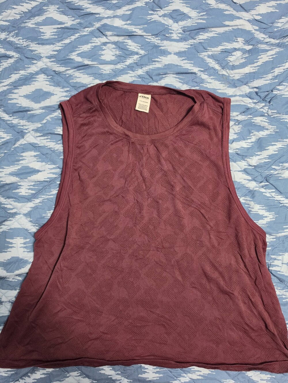 PINK Victoria's Secret Sleeveless Tank Top in Burgundy Large Women's.